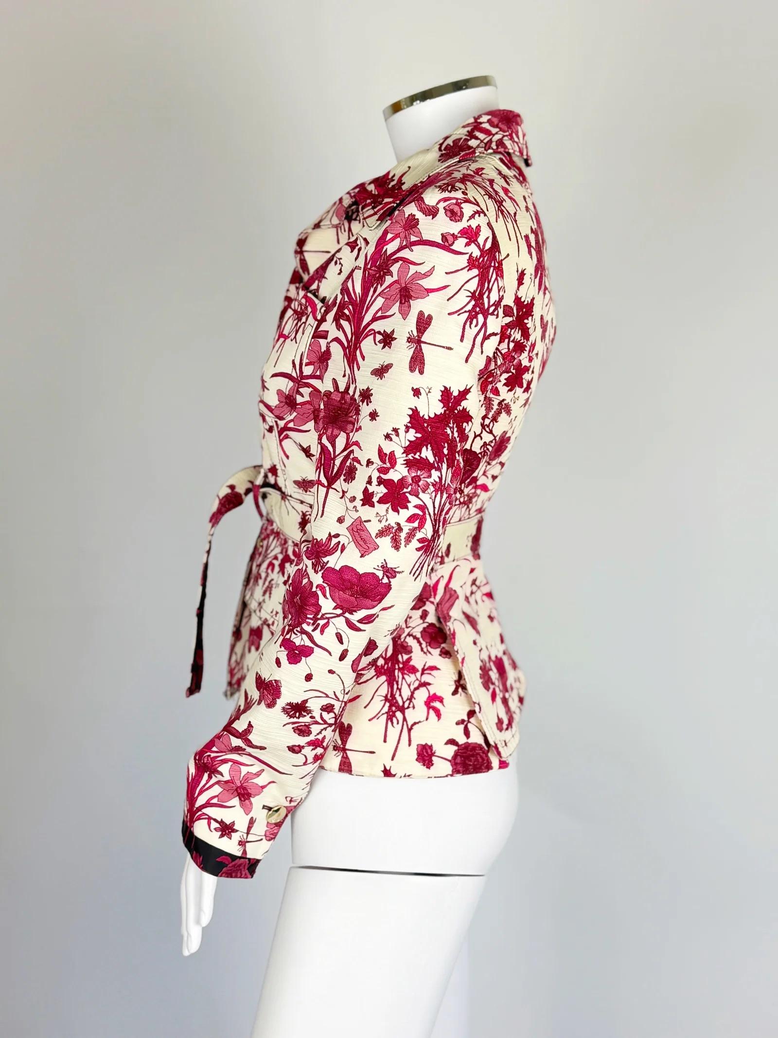 Veste à imprimé floral rose de Gucci by Frida Giannini, Resort 2007 en vente 3
