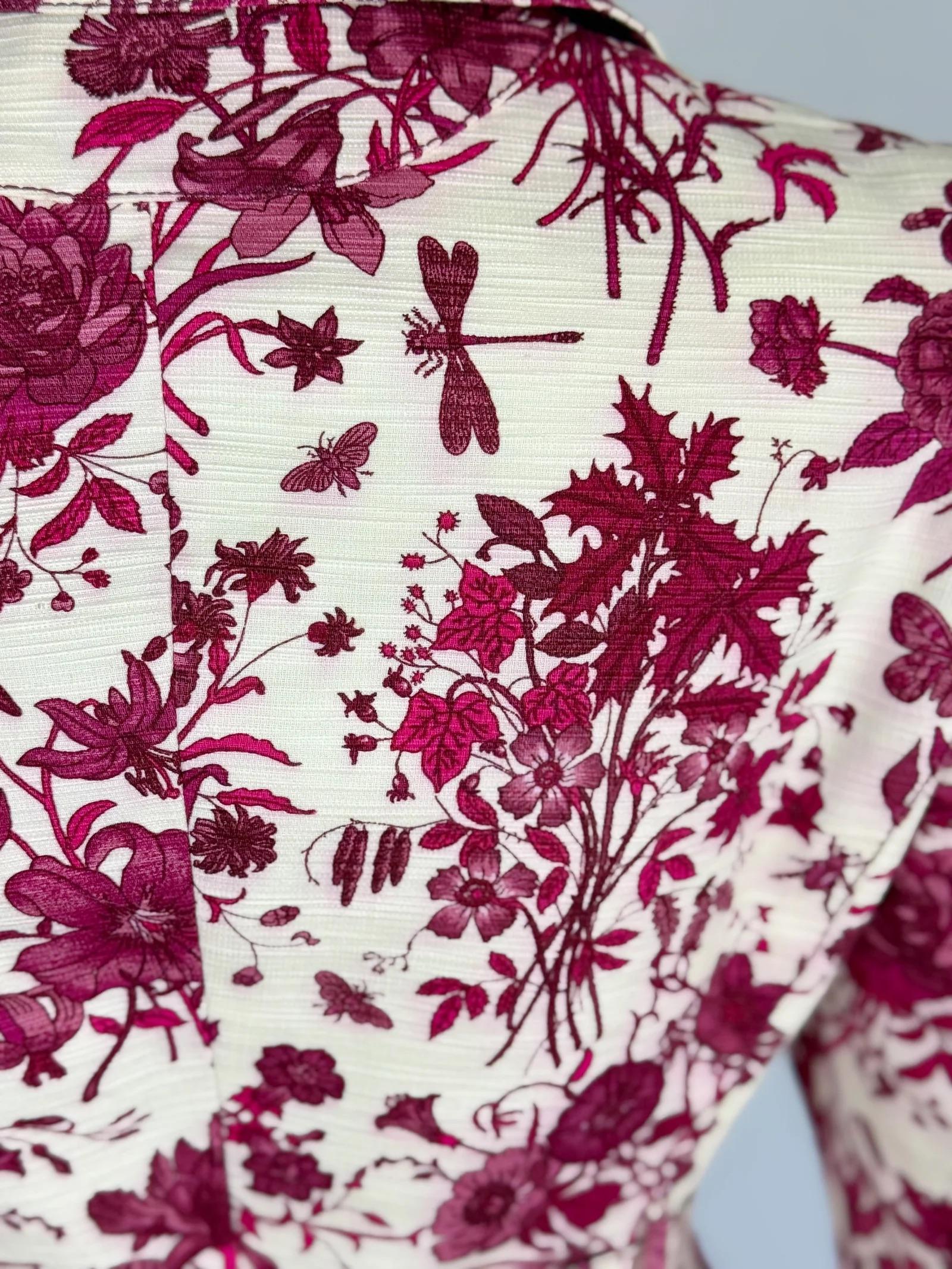 Veste à imprimé floral rose de Gucci by Frida Giannini, Resort 2007 en vente 4