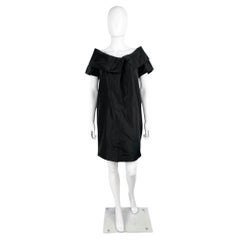 Gucci by Frida Giannini S/S 2007 Schwarzes schulterfreies Blasen-Kleid aus Seide