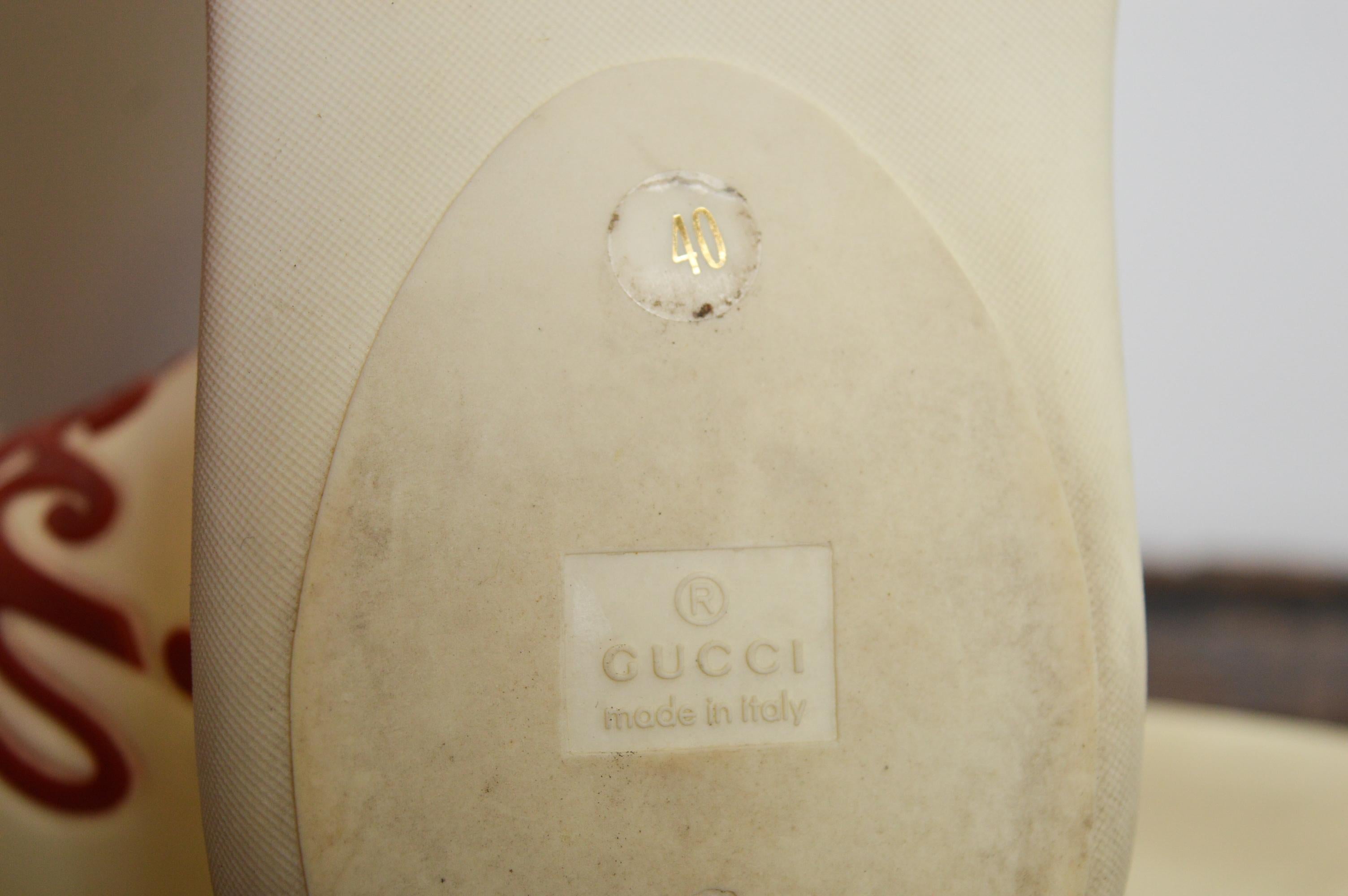 GUCCI by Frida Giannini S/S 2007 Blanco Borgoña Sandalias de playa - Chanclas en venta 7