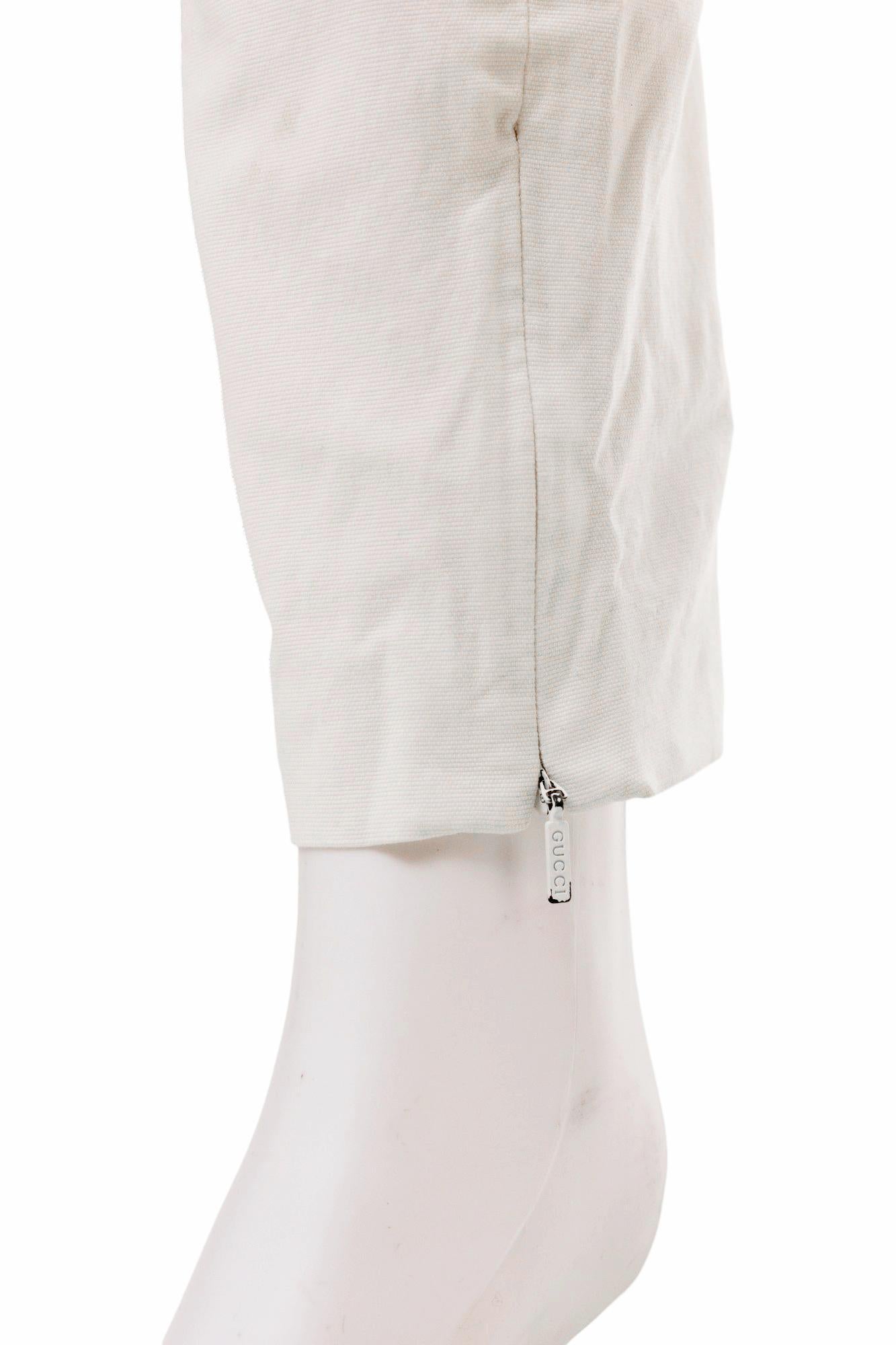 Gucci by Frida Giannini S/S 2009 Pantalón Táctico Alto Blanco en venta 4