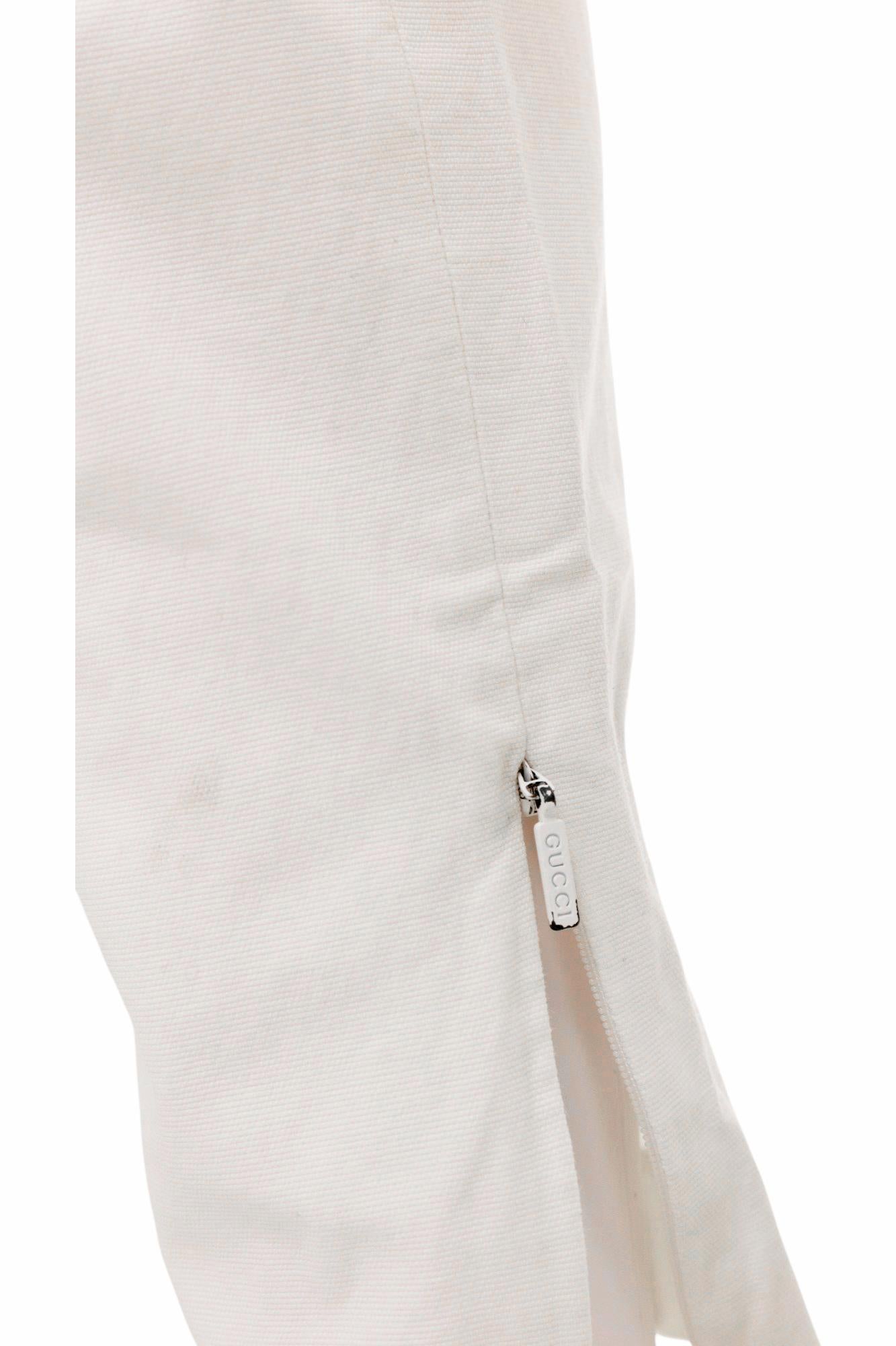 Gucci by Frida Giannini S/S 2009 Pantalón Táctico Alto Blanco en venta 5