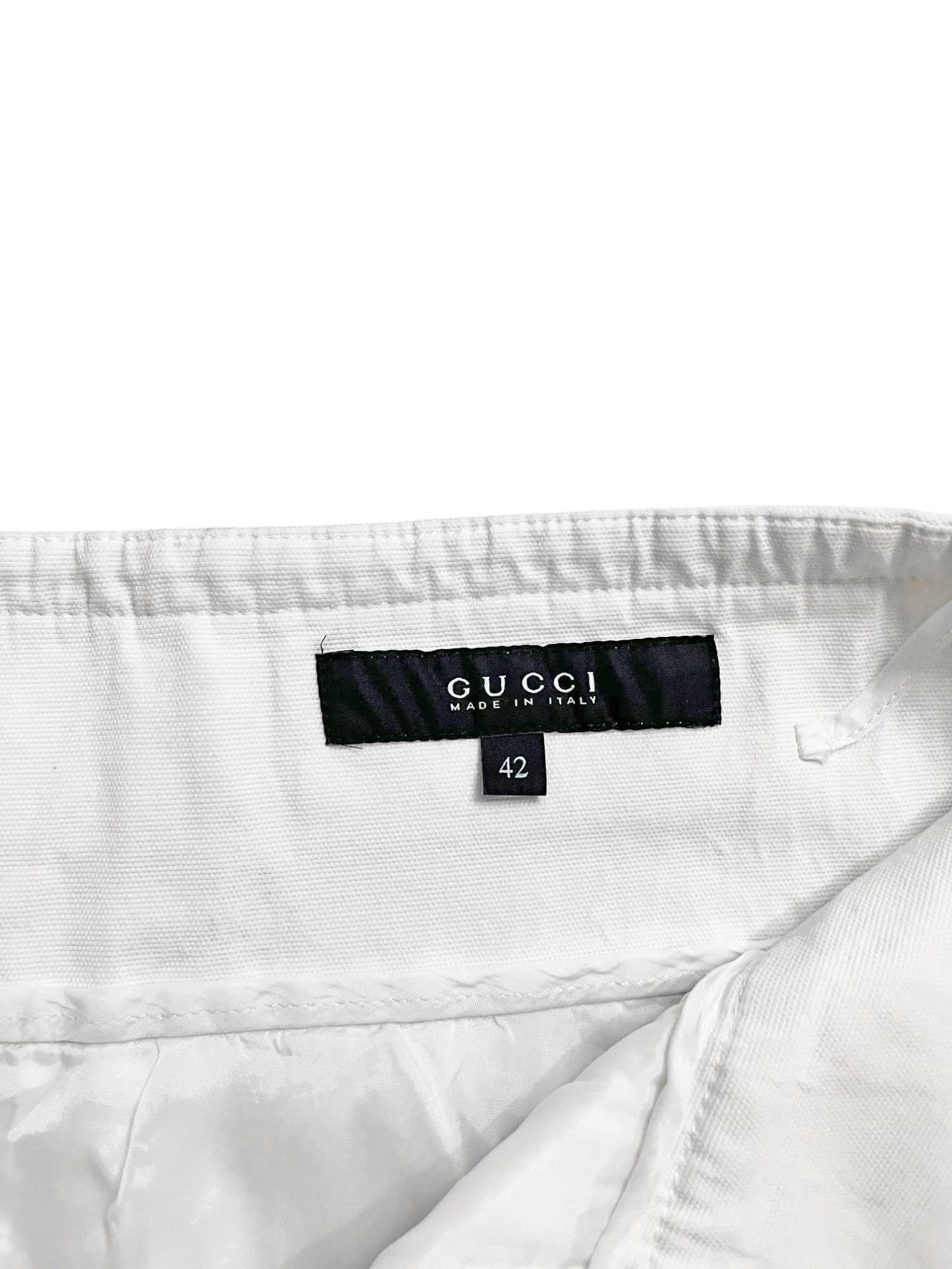 Gucci by Frida Giannini S/S 2009 Pantalón Táctico Alto Blanco en venta 6