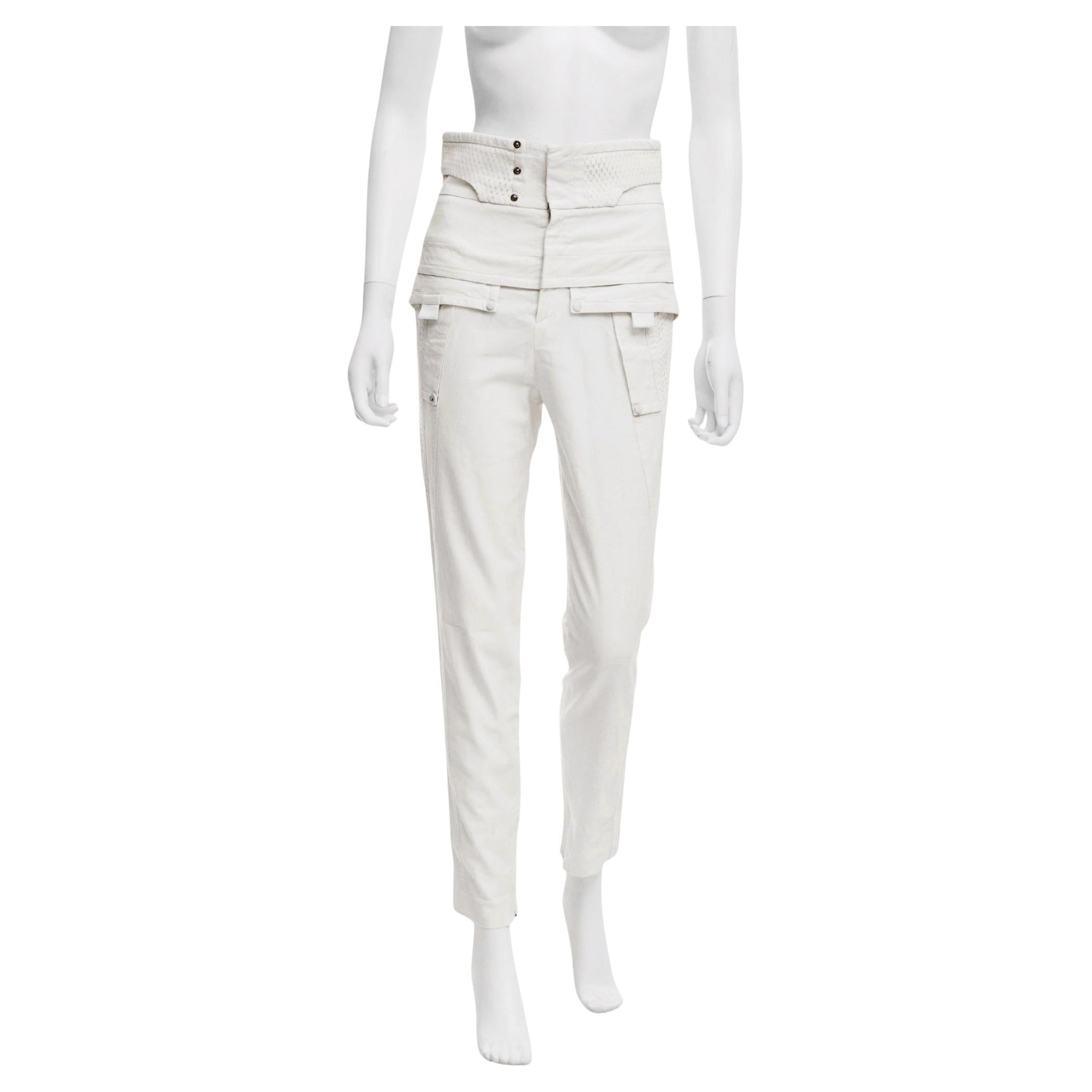 Gucci by Frida Giannini S/S 2009 Pantalón Táctico Alto Blanco en venta