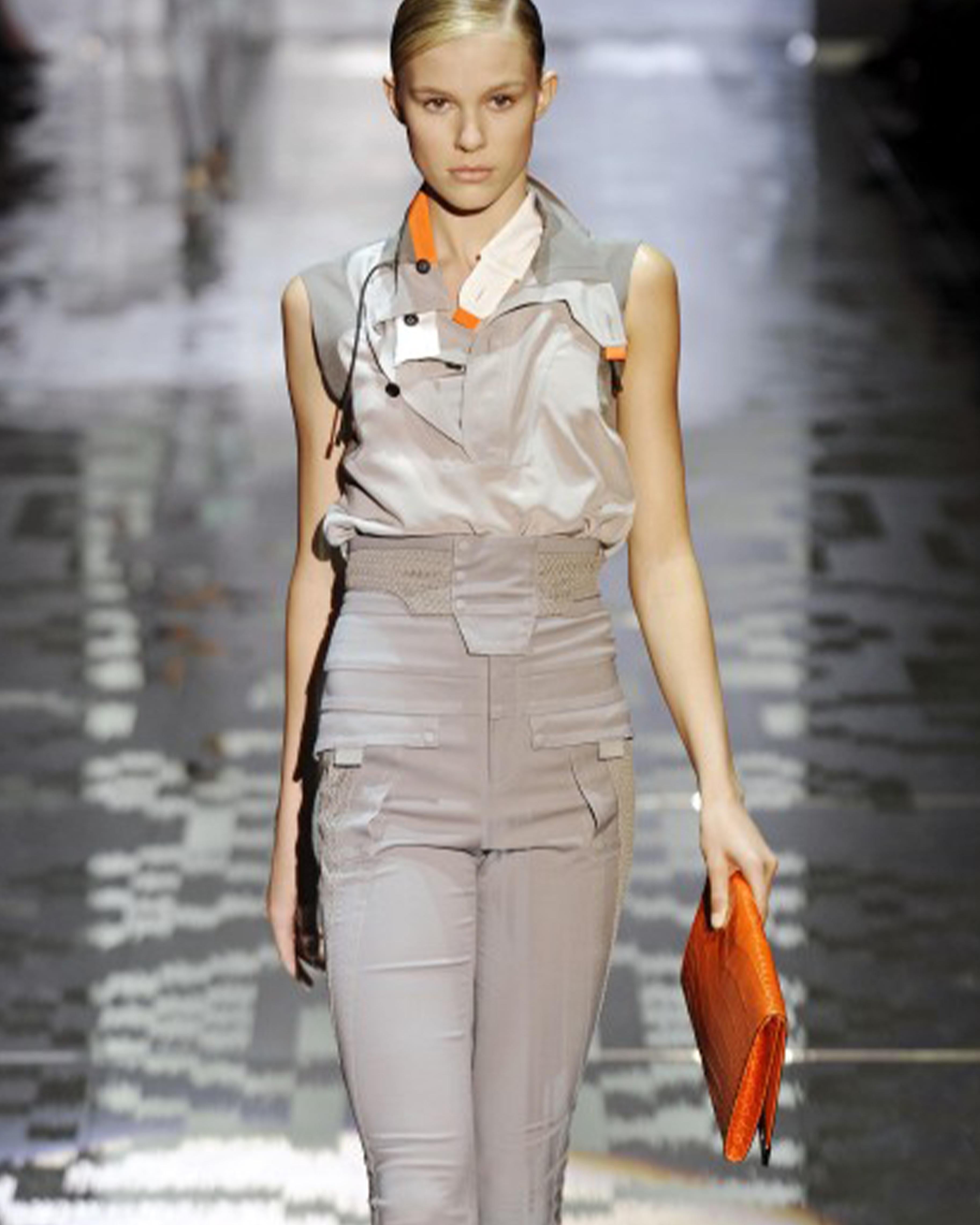 Gucci by Frida Giannini S/S 2009 Pantalón Táctico Alto Blanco en Excelente estado para la venta en Caserta, IT