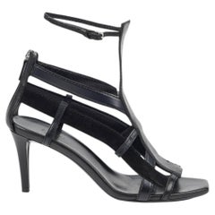 Gucci by Frida Giannini SS2010 Black Leather & Suede Cage Heels Sandals EU 39