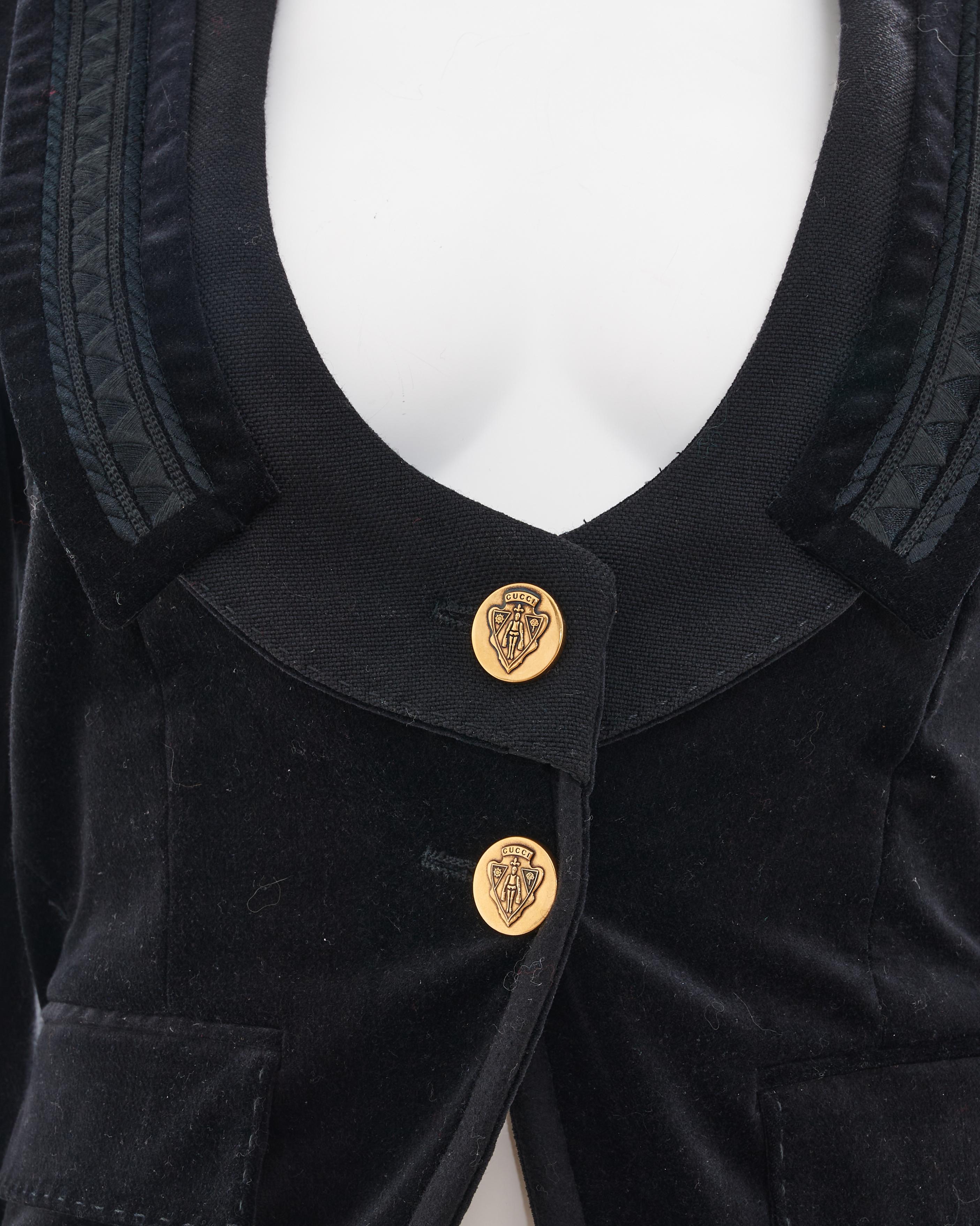 Gucci by Frida Giannini	F/W 2008 Black fitted jacket with gold buttons closure in vendita 1