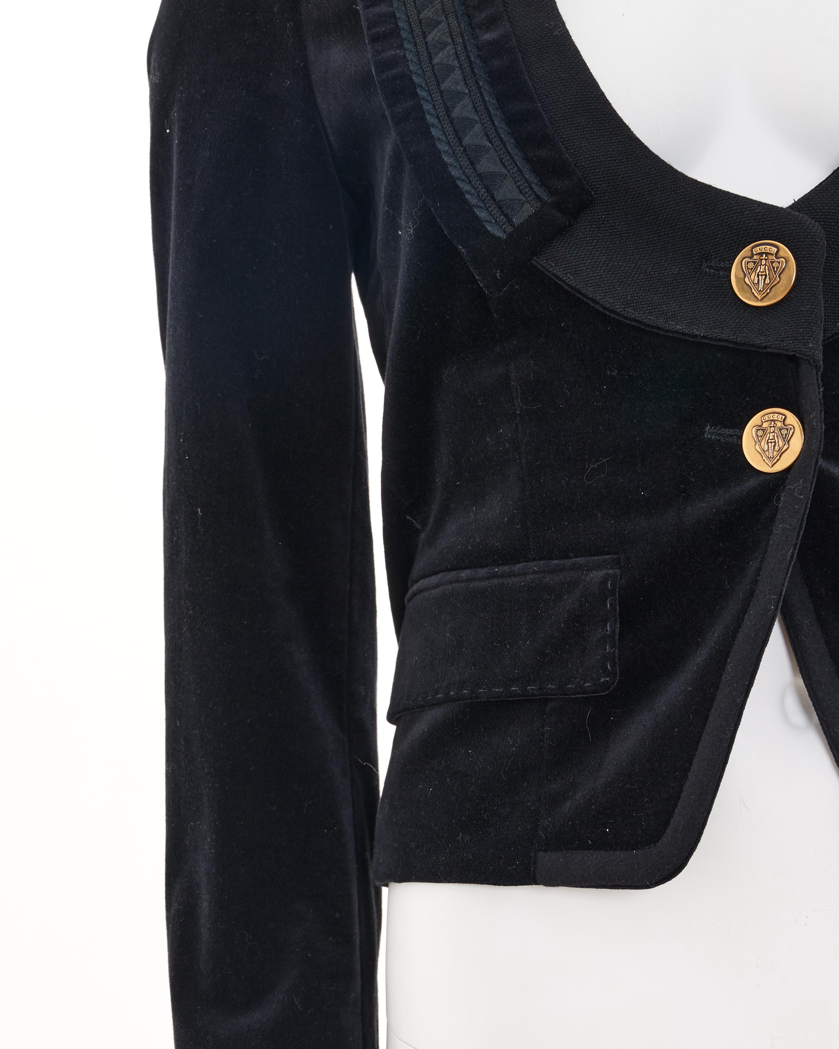 Gucci by Frida Giannini	F/W 2008 Black fitted jacket with gold buttons closure in vendita 3