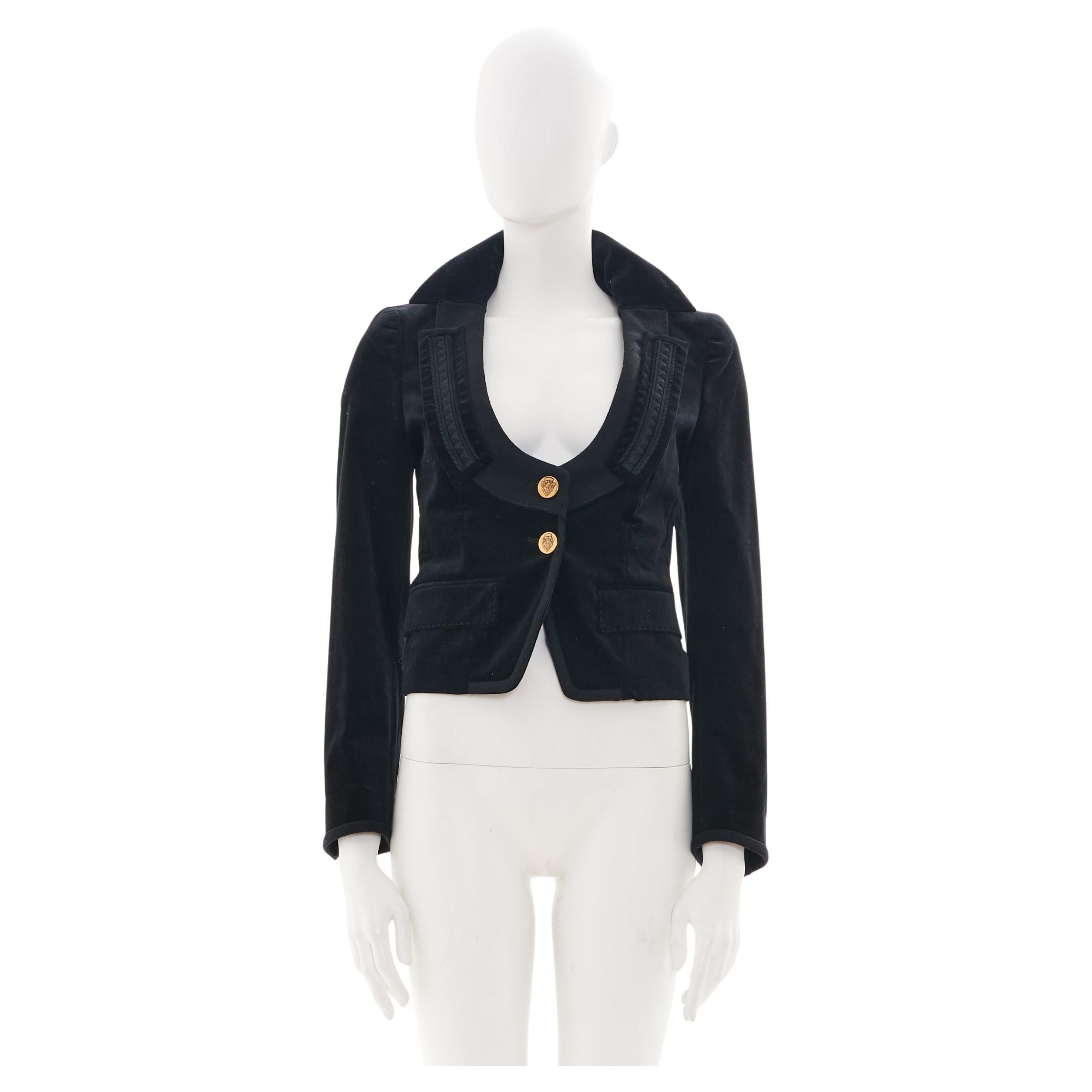 Gucci by Frida Giannini	F/W 2008 Black fitted jacket with gold buttons closure in vendita