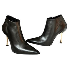 GUCCI by TOM FORD 1997 Vintage Lederstiefel mit Stiefeletten aus Leder m. Metall Ferse