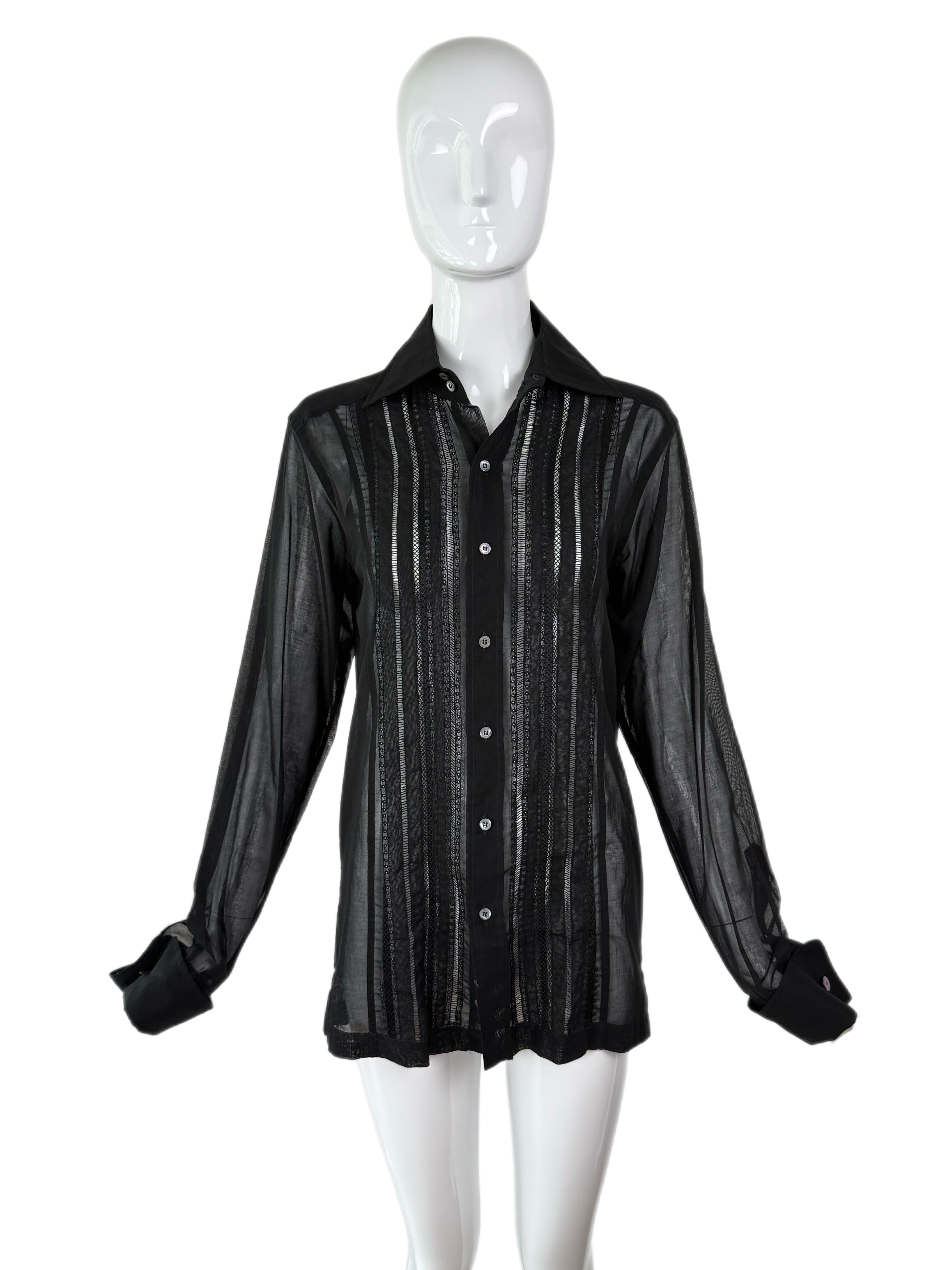 GUCCI by TOM FORD 1997 Schwarzes Vintage-Laufsteghemd Herren im Angebot
