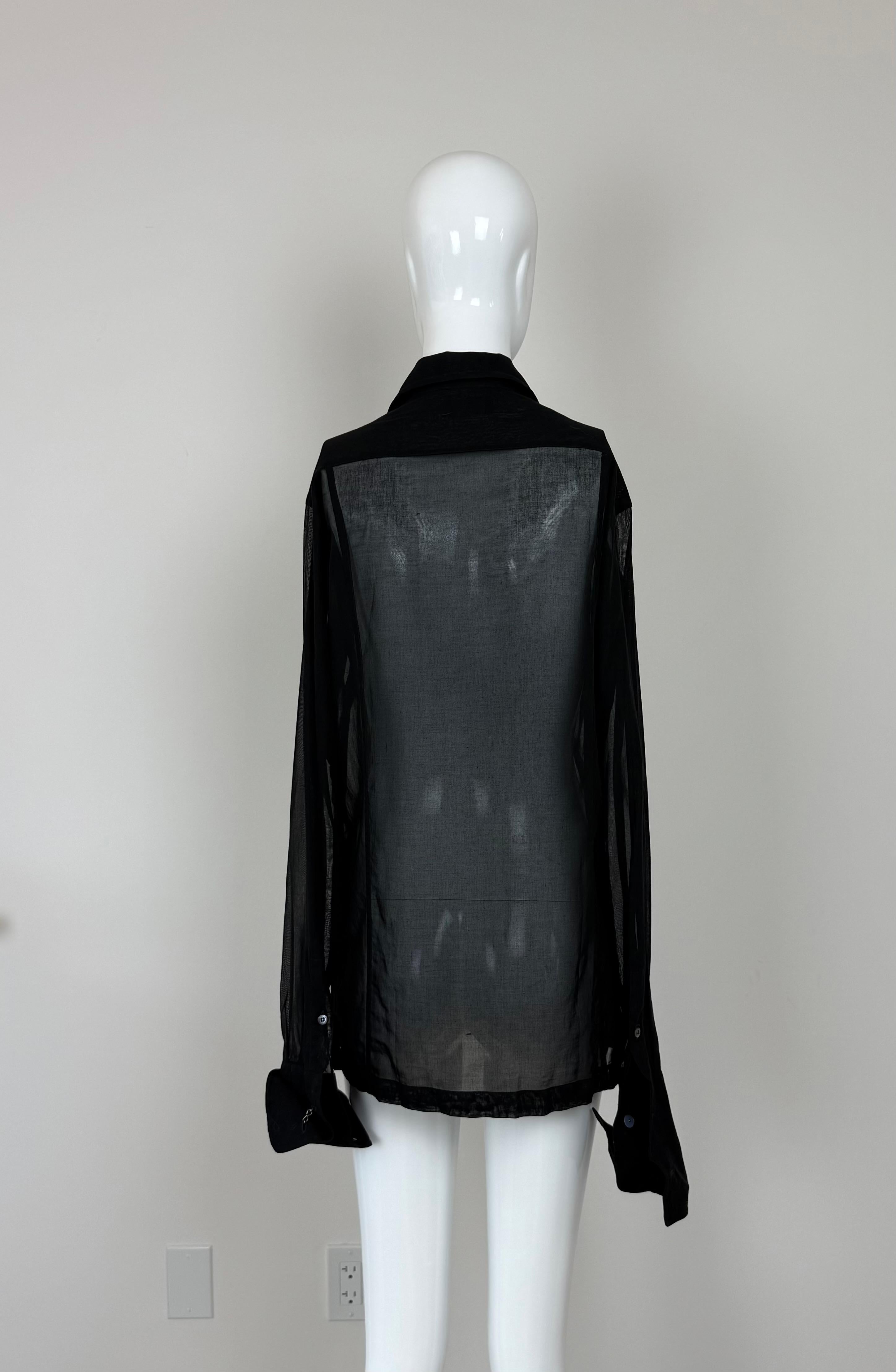 GUCCI by TOM FORD 1997 Schwarzes Vintage-Laufsteghemd im Angebot 1
