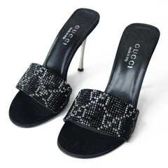 Gucci by Tom Ford 1998 Black Swarovski Crystal Heels size 37.5