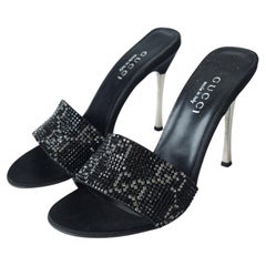 Gucci by Tom Ford 1998 Black Swarovski Crystal Heels size 37.5