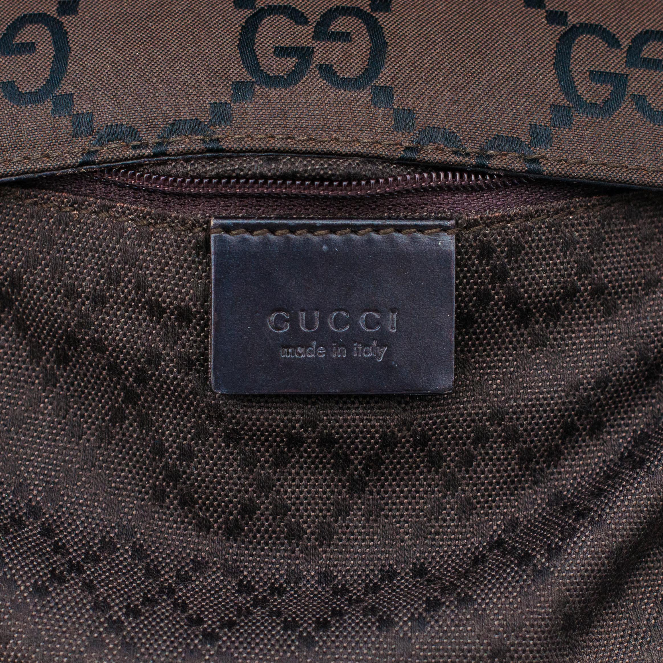 Gucci by Tom Ford 1998 Brown Monogram Shoulder Bag For Sale 7