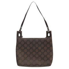 Gucci by Tom Ford 1998 Brown Monogram Shoulder Bag