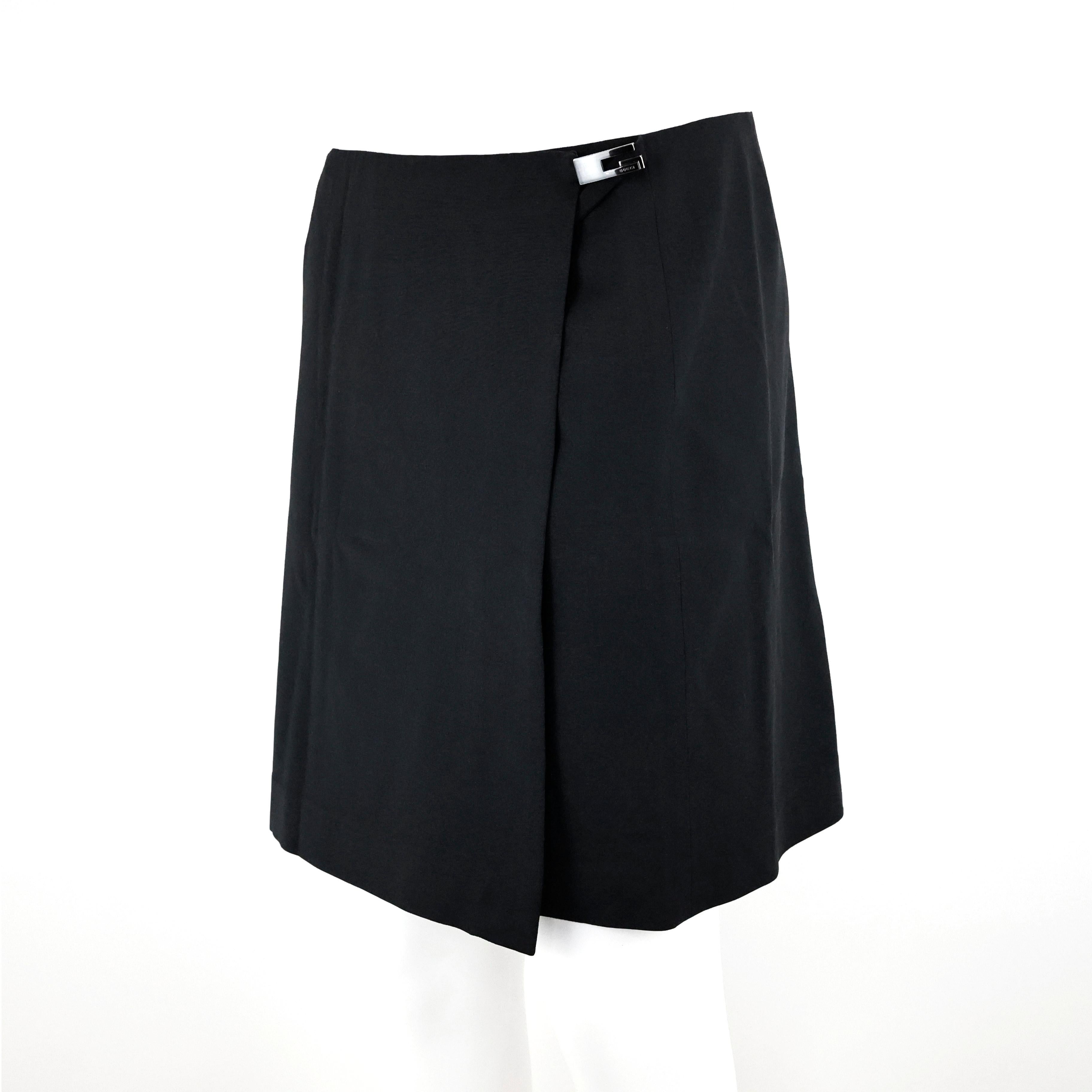 Gucci by Tom Ford 1998 G Square Wool Mini Skirt For Sale 1