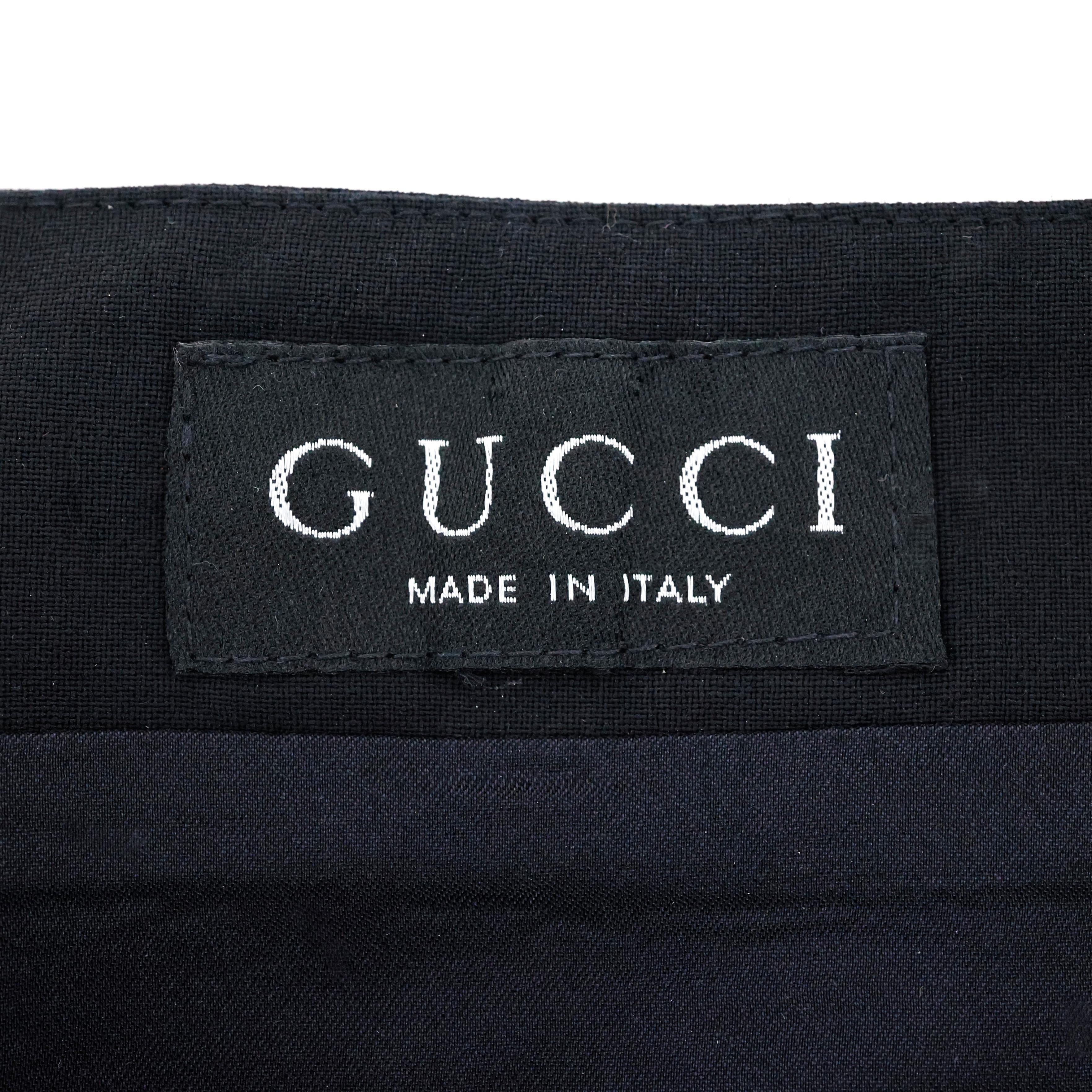 Gucci by Tom Ford 1998 G Quadratischer Minirock aus Wolle im Angebot 2