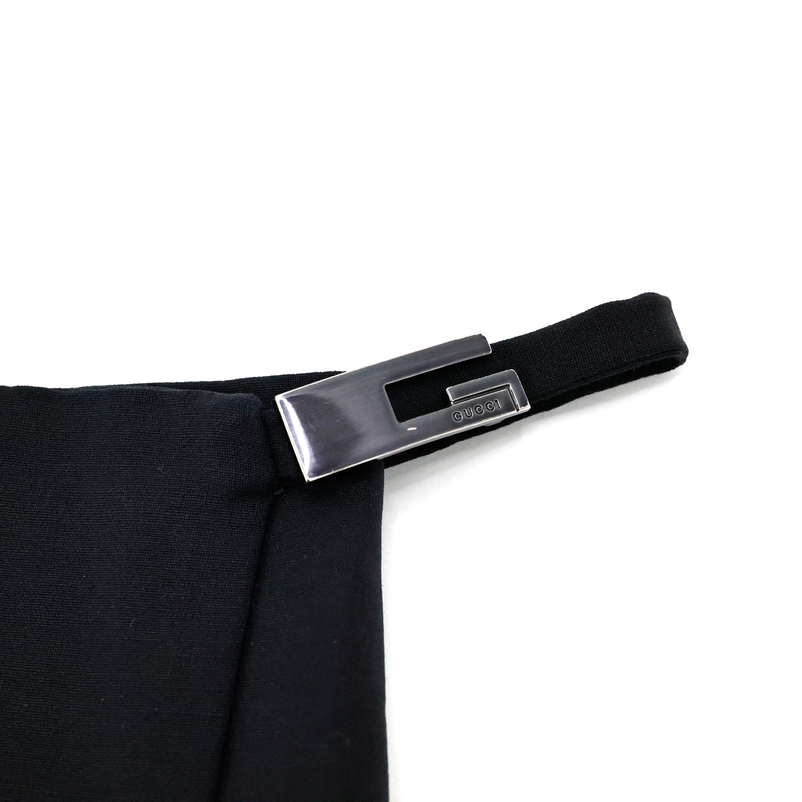 Gucci by Tom Ford 1998 G Square Wool Mini Skirt For Sale 2
