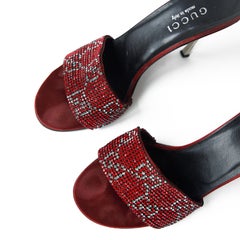 Gucci by Tom Ford 1998 Red Swarovski Crystal Heels size 38 UK5