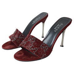 Gucci by Tom Ford 1998 Red Swarovski Crystal Heels size 38 UK5