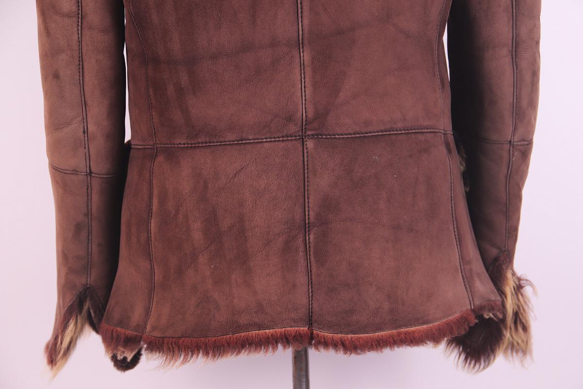Brown Gucci by Tom Ford 1998 Shearling Jacket Leather Fur For Sale