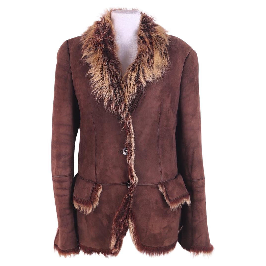 Gucci by Tom Ford 1998 Shearling Jacket Leather Fur For Sale