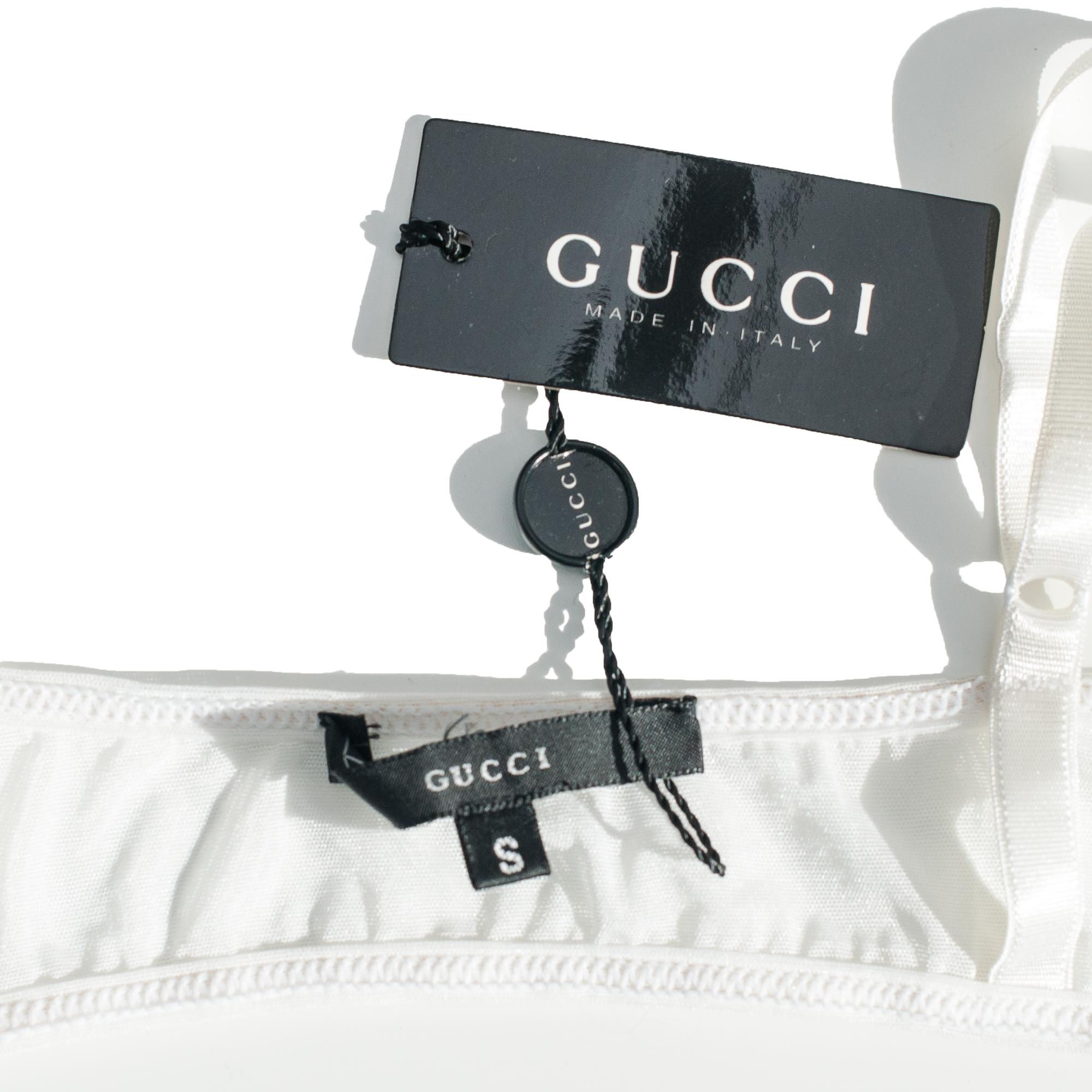 Gucci by Tom Ford 1998 White Crystal Bra In Excellent Condition In London, GB