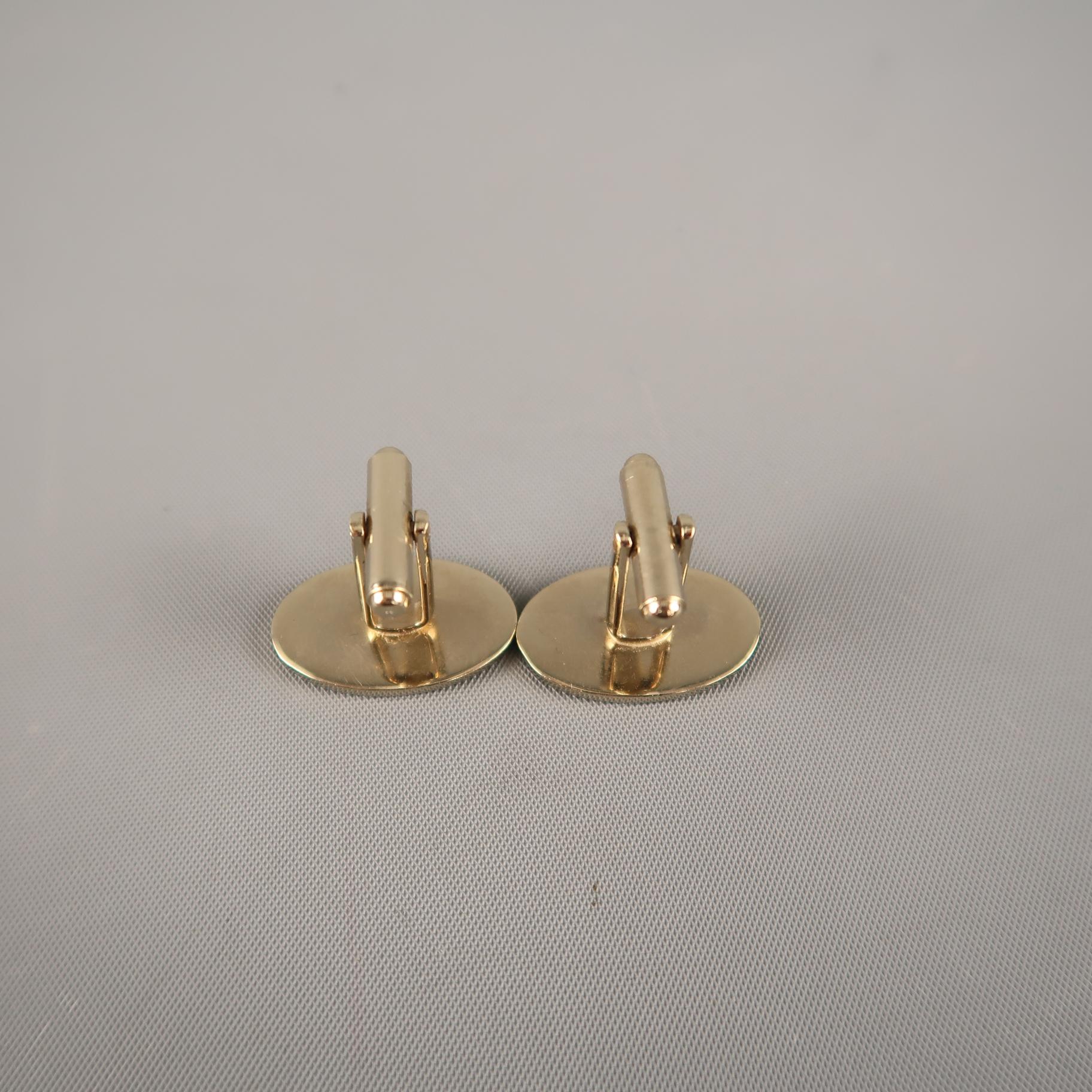 Men's GUCCI by TOM FORD 2000 Light Gold Tone Metal Guccissima Cuff Links