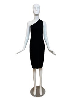 GUCCI by TOM FORD 2000 Vintage Backless One Shoulder Little Black Dress Cut-Out