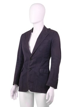 Gucci by Tom Ford 2000's Black Faded Military Blazer