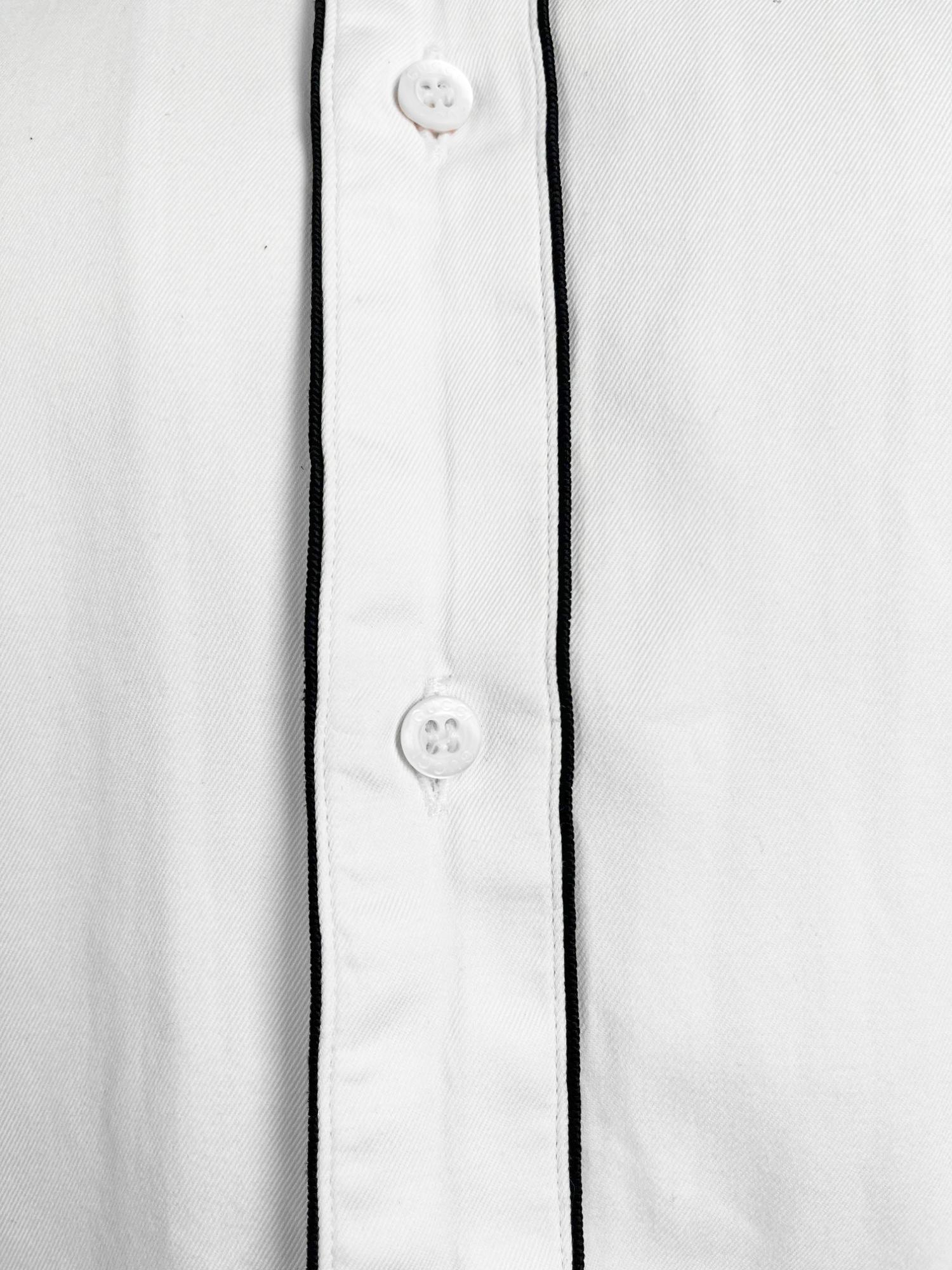 Gucci by Tom Ford 2000's Military Black Lined White Shirt en vente 2