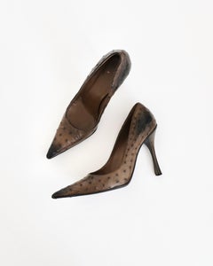 Gucci by Tom Ford – Stöckelschuhe mit spitzer Zehenpartie aus Straußenleder aus den 2000er Jahren (8)