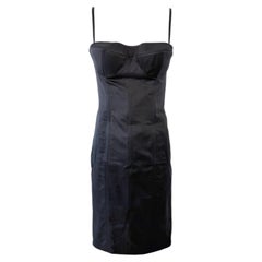 GUCCI by TOM FORD 2001 Vintage Black Cone Bra Hard Boned Corset Dress