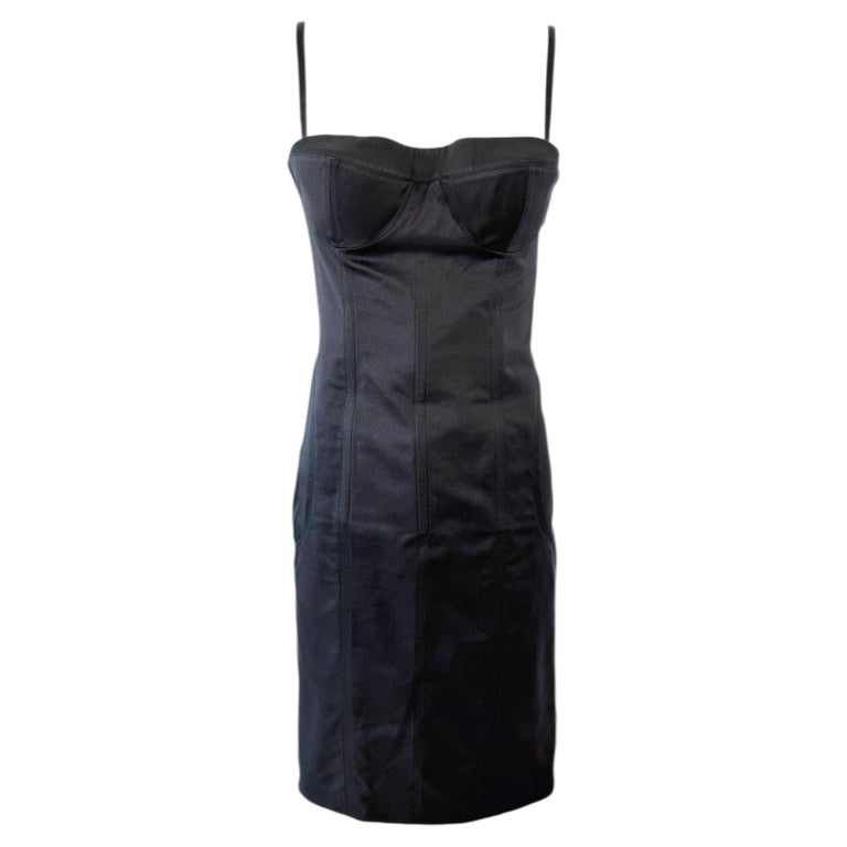 harry diamond corset bodycon dress GUCCI by TOM FORD 2001 Vintage Black Cone Bra Hard Boned Maintaining seductive enchantment global-style_name-Aly Cashmere-Blend Mini Dress Bridal Gn with Intrite Color:Style 1