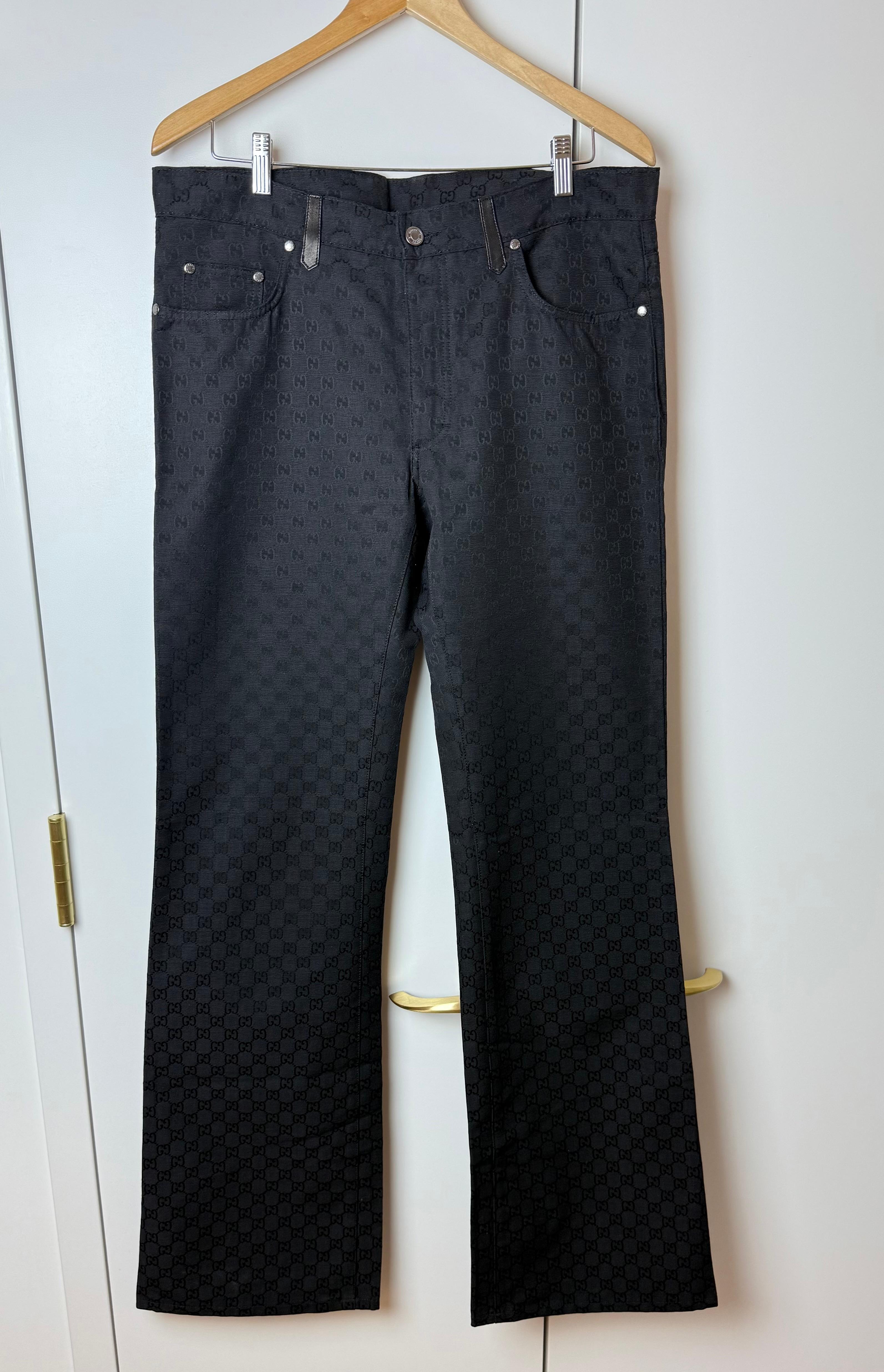 GUCCI by TOM FORD 2001 Vintage GG Logo Denim Jeans In New Condition In Leonardo, NJ