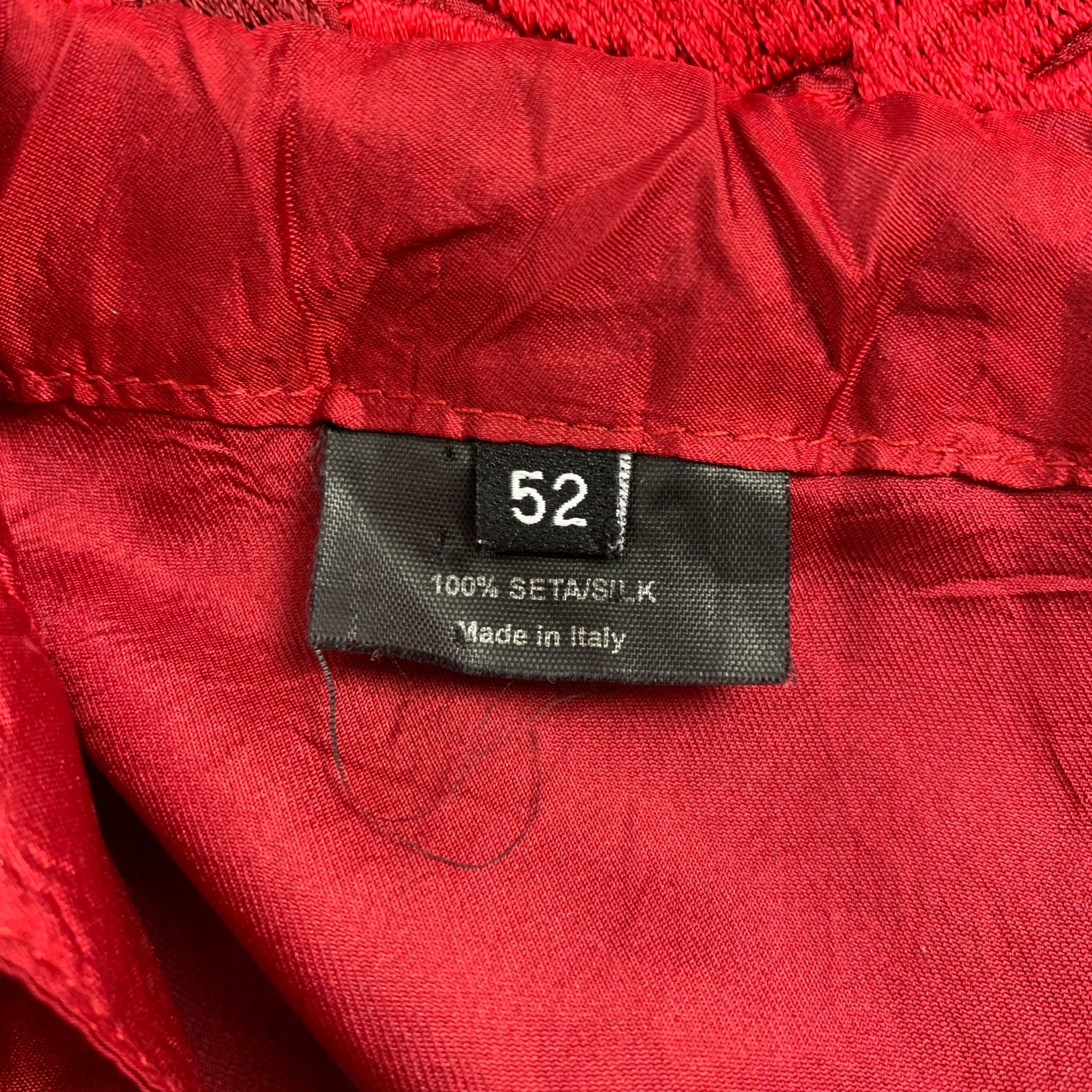 GUCCI by TOM FORD 2001 XL Red Dragon Embroidered Silk Wide Leg Karate Pants 4