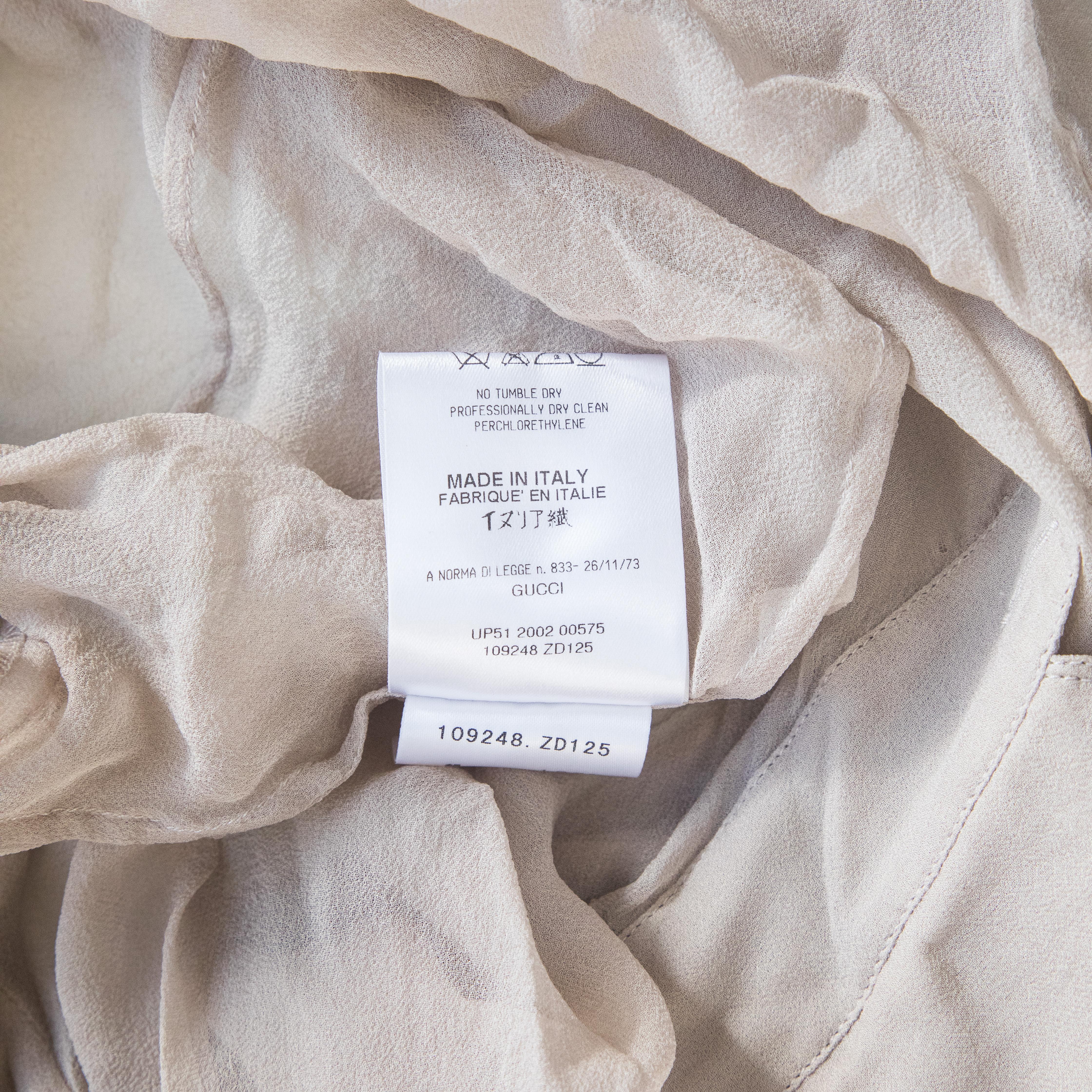 Gucci by Tom Ford 2002 Chiffon Lace Up Shirt size 40 4