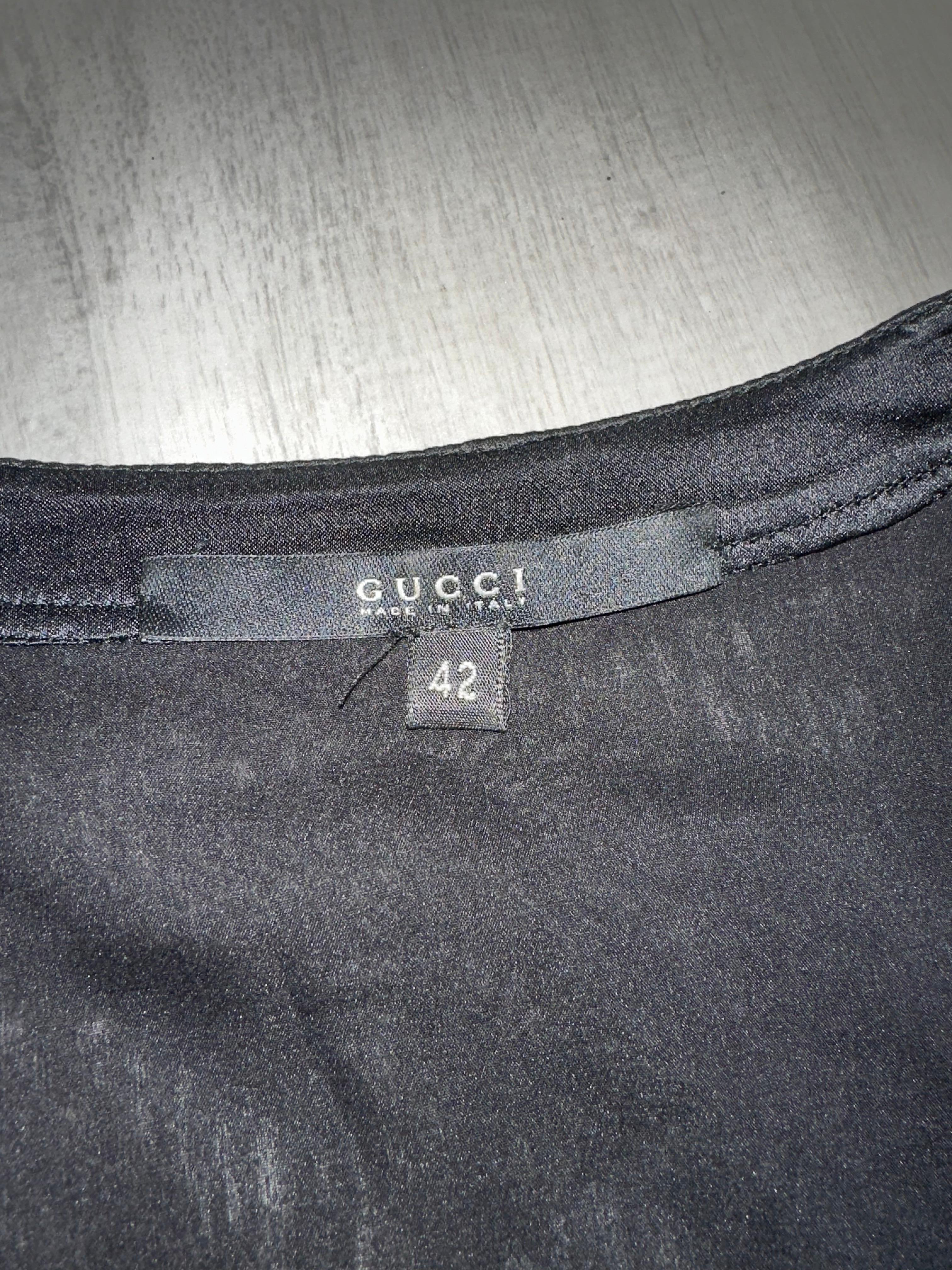 Gucci by Tom Ford 2003 black Bondage top blouse For Sale 1