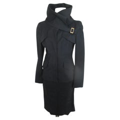 Gucci by Tom Ford 2003 Black Jacket and Skirt Two piece set