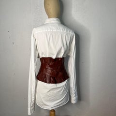 Gucci by Tom Ford 2003 cognac genuine leather corset belt 42