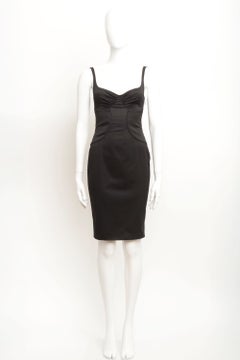 Gucci by Tom Ford 2003 Corset Knee Length Black Cocktail Dress