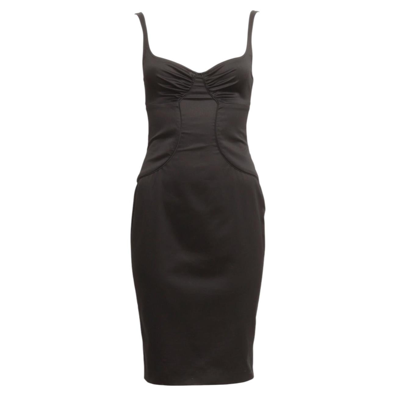 Gucci by Tom Ford 2003 Corset Knee Length Black Cocktail Dress