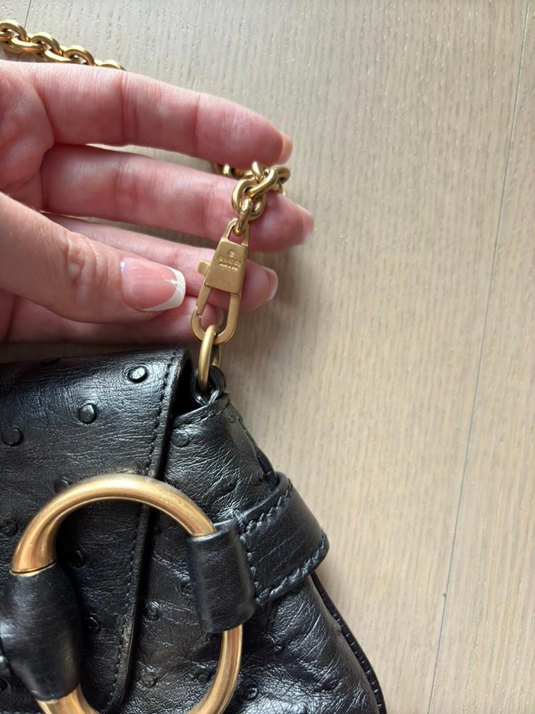 GUCCI by TOM FORD 2003 Vintage Runway Horsebit Ostrich Handbag 1