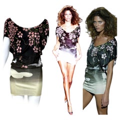 GUCCI by TOM FORD 2003 Vintage Runway Iconic Cherry Blossom Dress SS03