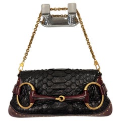 GUCCI by TOM FORD 2003 vintage snake embossed leather bag horsebit chain