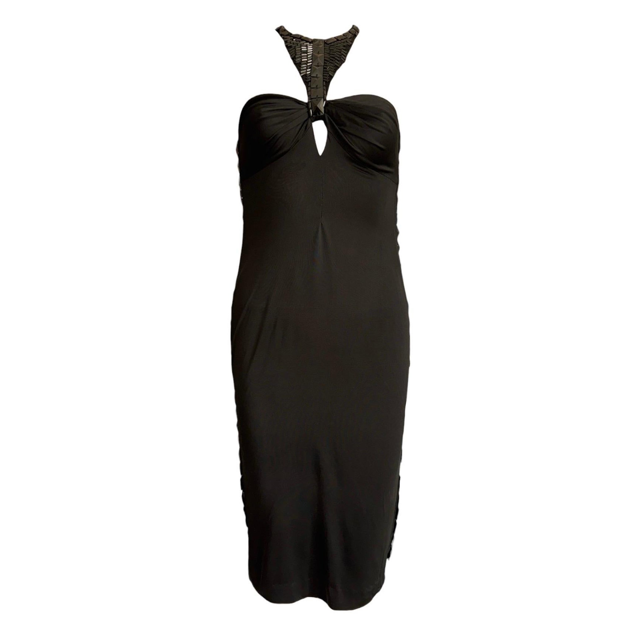 Gucci by Tom Ford 2004 - Vestito da cocktail nero con occhi a cuoricino