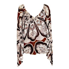 GUCCI by Tom Ford 2004 Cruise Paisley Print Cover Up Micro Dress Top Tunic