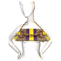 GUCCI by TOM FORD 2004 XL Campaña publicitaria de la Pasarela Vintage Bolsa con cadena Horsebit Cristal