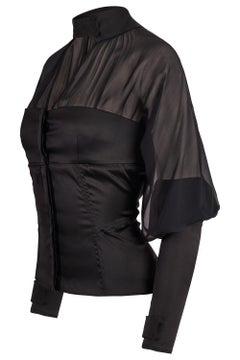 Gucci by Tom Ford A/W 2003 Black Silk Sheer Blouse